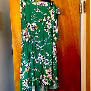 Maurice high rise faux wrap maxi skirt